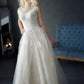 A Line Tulle Ivory Sweetheart Lace Wedding Dresses Appliques Wedding Gowns JS502
