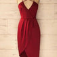 A Line Spaghetti Straps V Neck Simple Cheap Red Short Homecoming Dresses JS18
