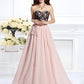 A-Line/Princess Sleeveless Lace Sweetheart Long Chiffon Dresses
