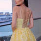 Applique Straps A-Line/Princess Sleeveless Spaghetti Tulle Floor-Length Dresses